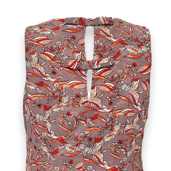 Cabi Womens Floral Sleeveless V-Neck Top M Polyester Red & Gray - Picture 4 of 9